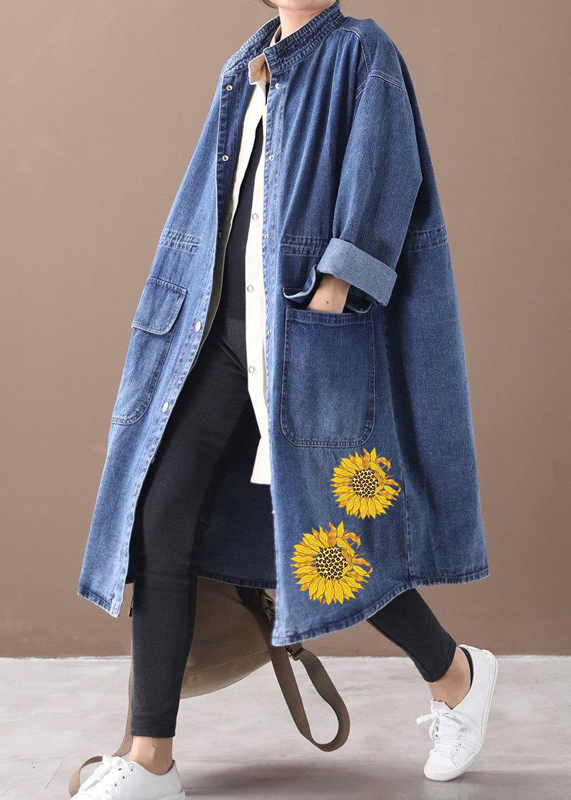 Dames Plus Size Box Coat met Staande Kraag en Trekkoord 5