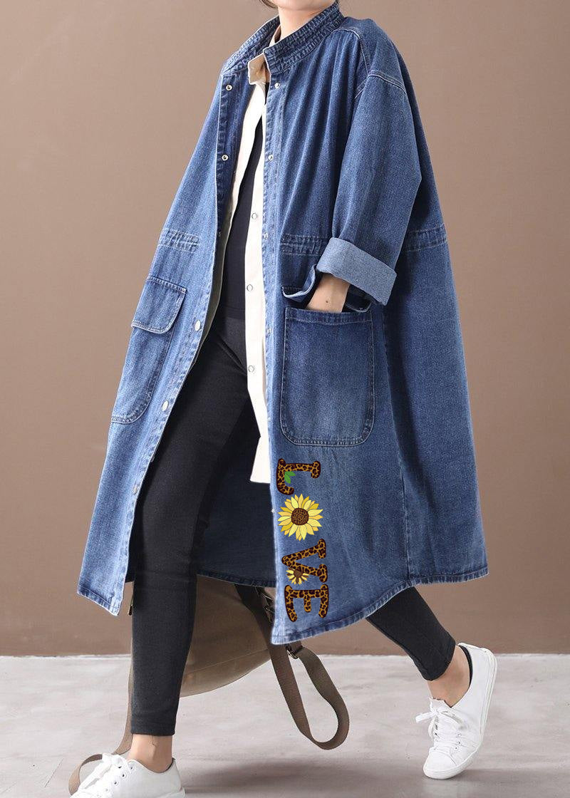 Dames Plus Size Box Coat met Staande Kraag en Trekkoord 7