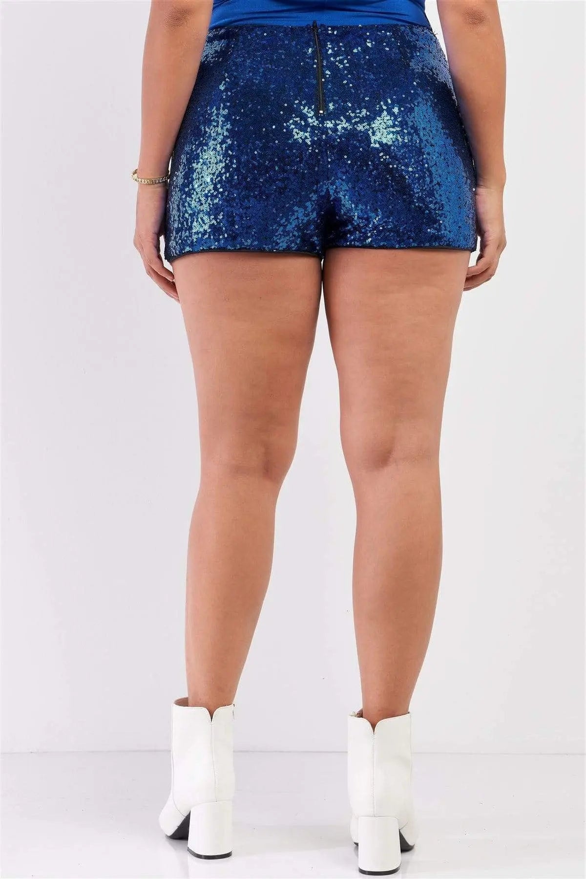 Dames Plus Size Mini Shorts Hoge Taille Pailletten Polyester 2