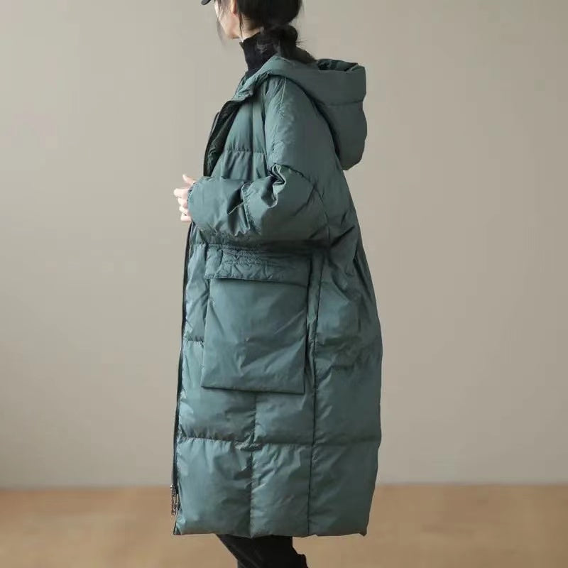 Dames Plus Size Winterjas met Capuchon en Ritszakken 4