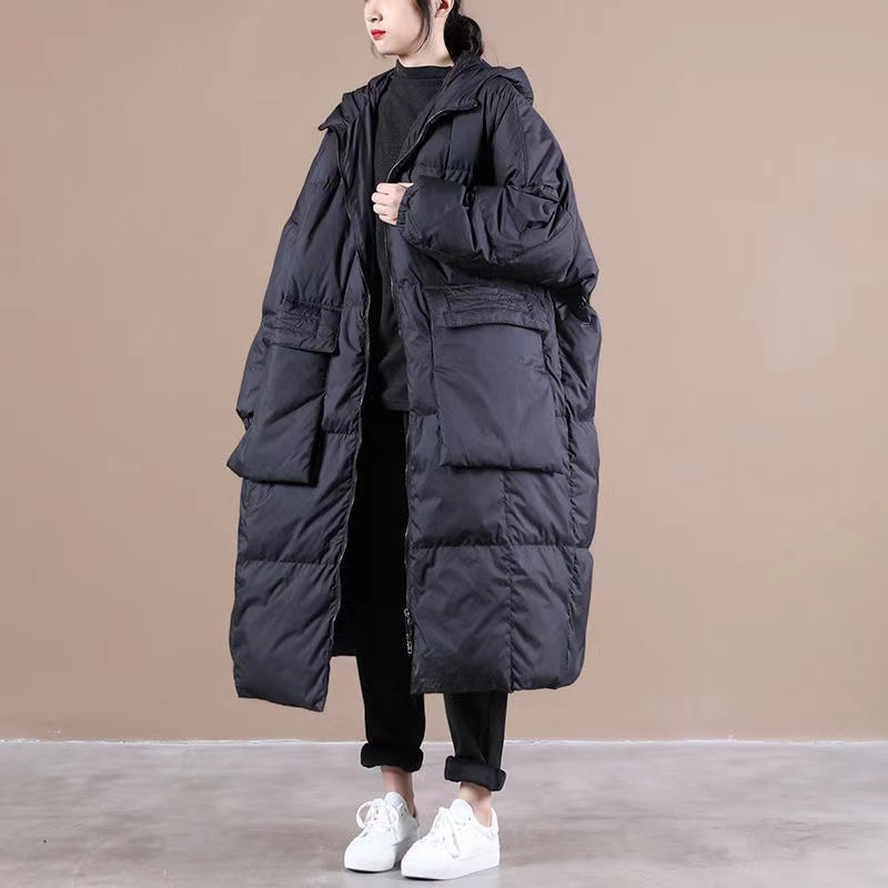 Dames Plus Size Winterjas met Capuchon en Ritszakken 8