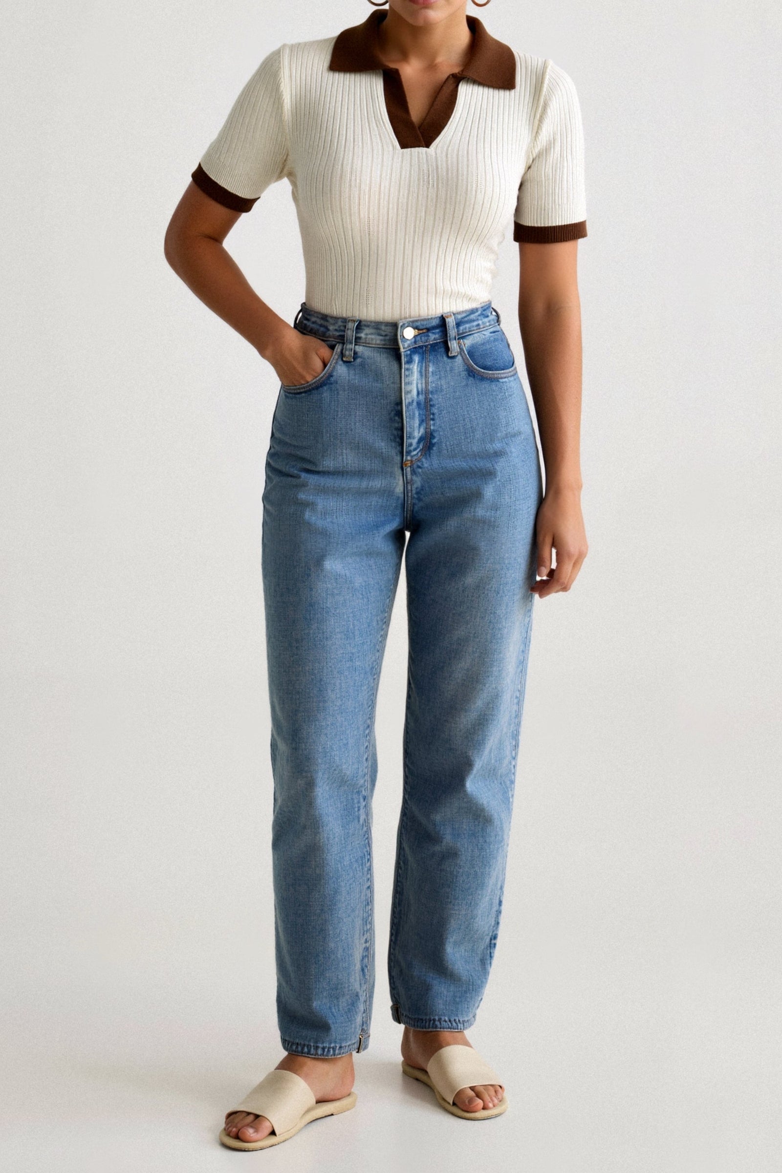 Dames Polo Kleurblok Met Gekotte Kraag 8