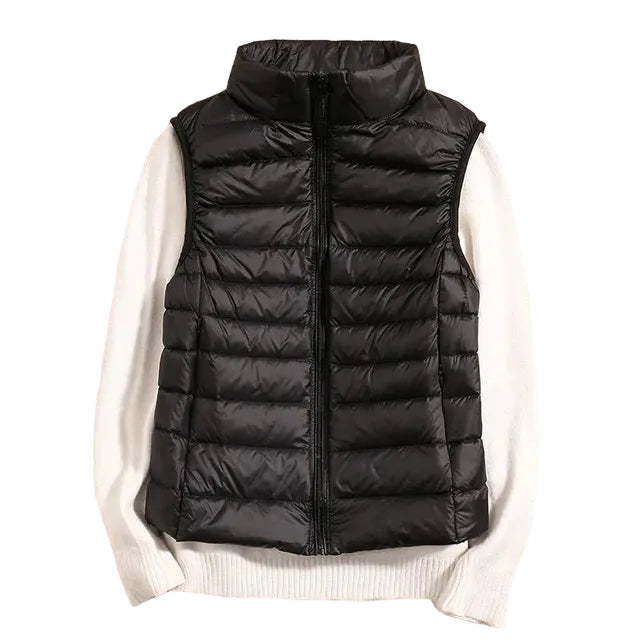 Dames Puffervest Lichtgewicht Met Ritssluiting 0