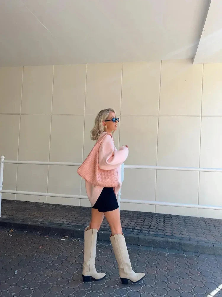 Dames Pullover Ribgebreid Casual 4