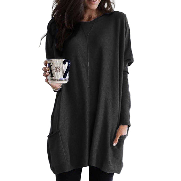 Dames Pullover met Lange Mouwen en Zak 0