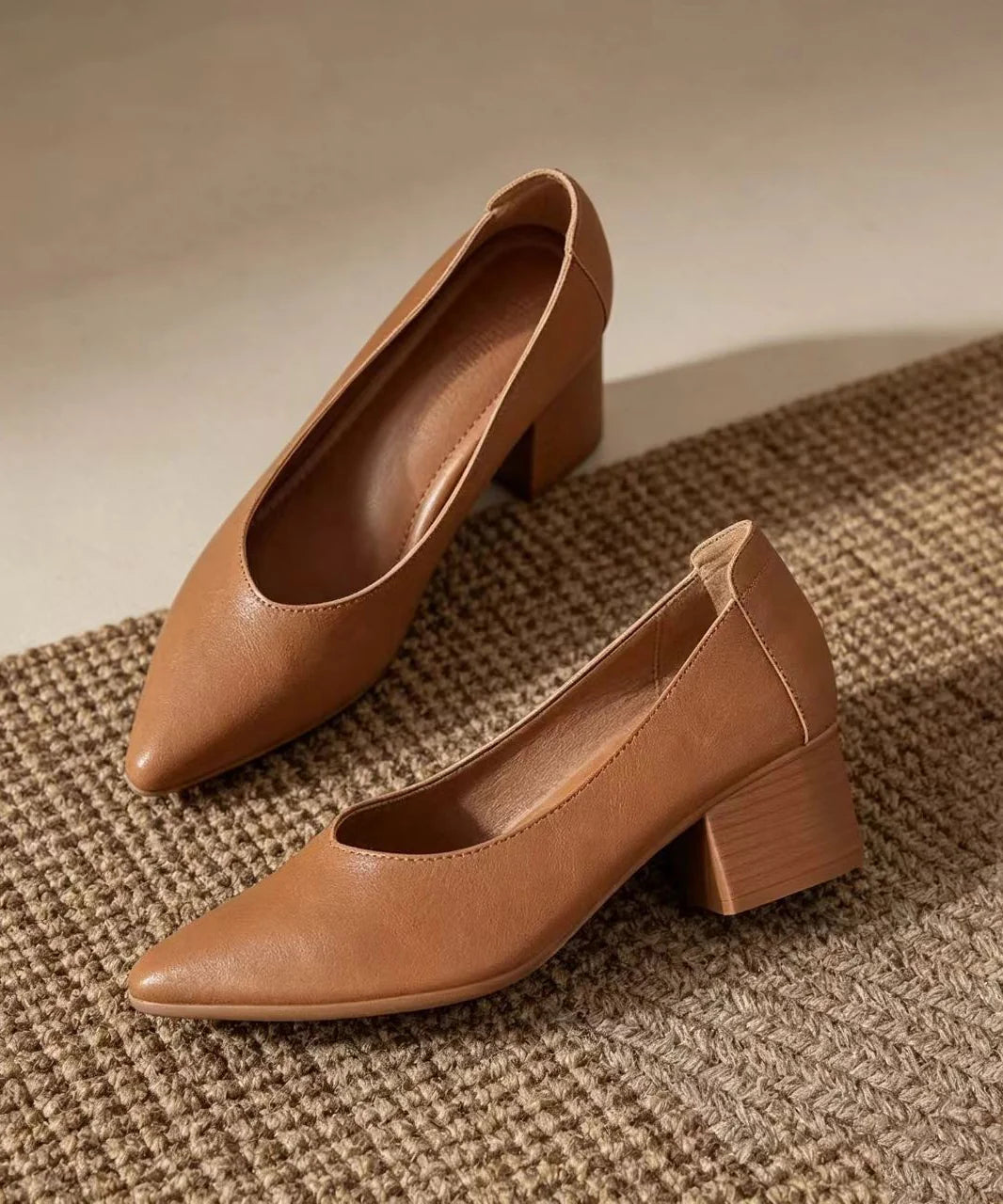 Dames Pumps Spitse Neus Met Blokhak 0