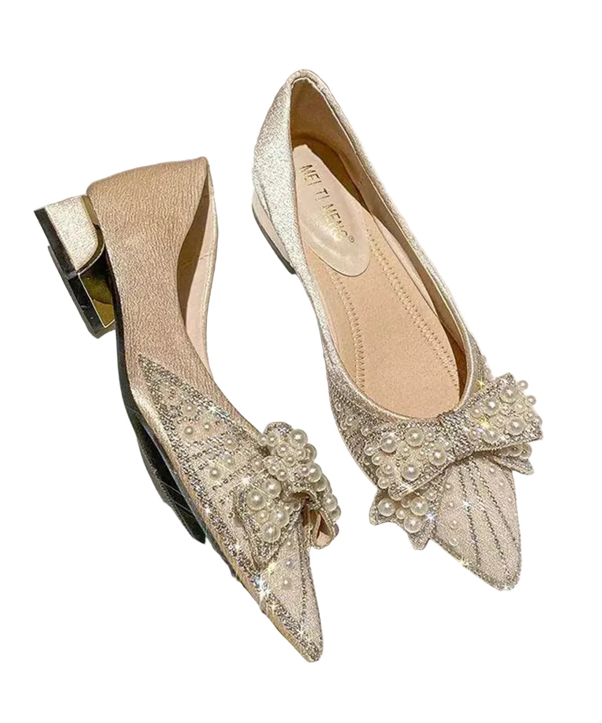 Dames Pumps Spitse Neus Met Strik En Decoratieve Details 0