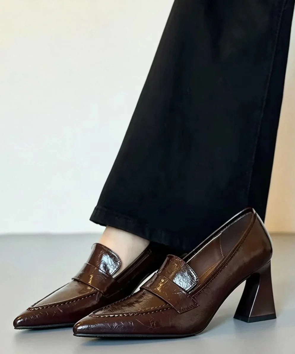 Dames Pumps Vintage Stijl Met Spitse Neus 0