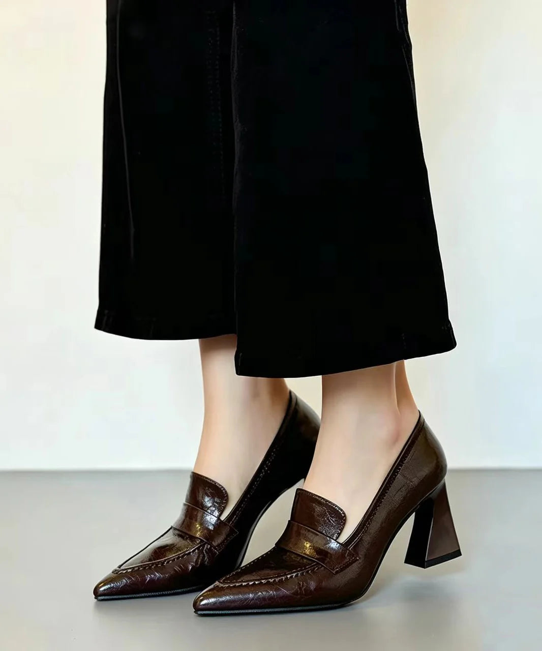 Dames Pumps Vintage Stijl Met Spitse Neus 2