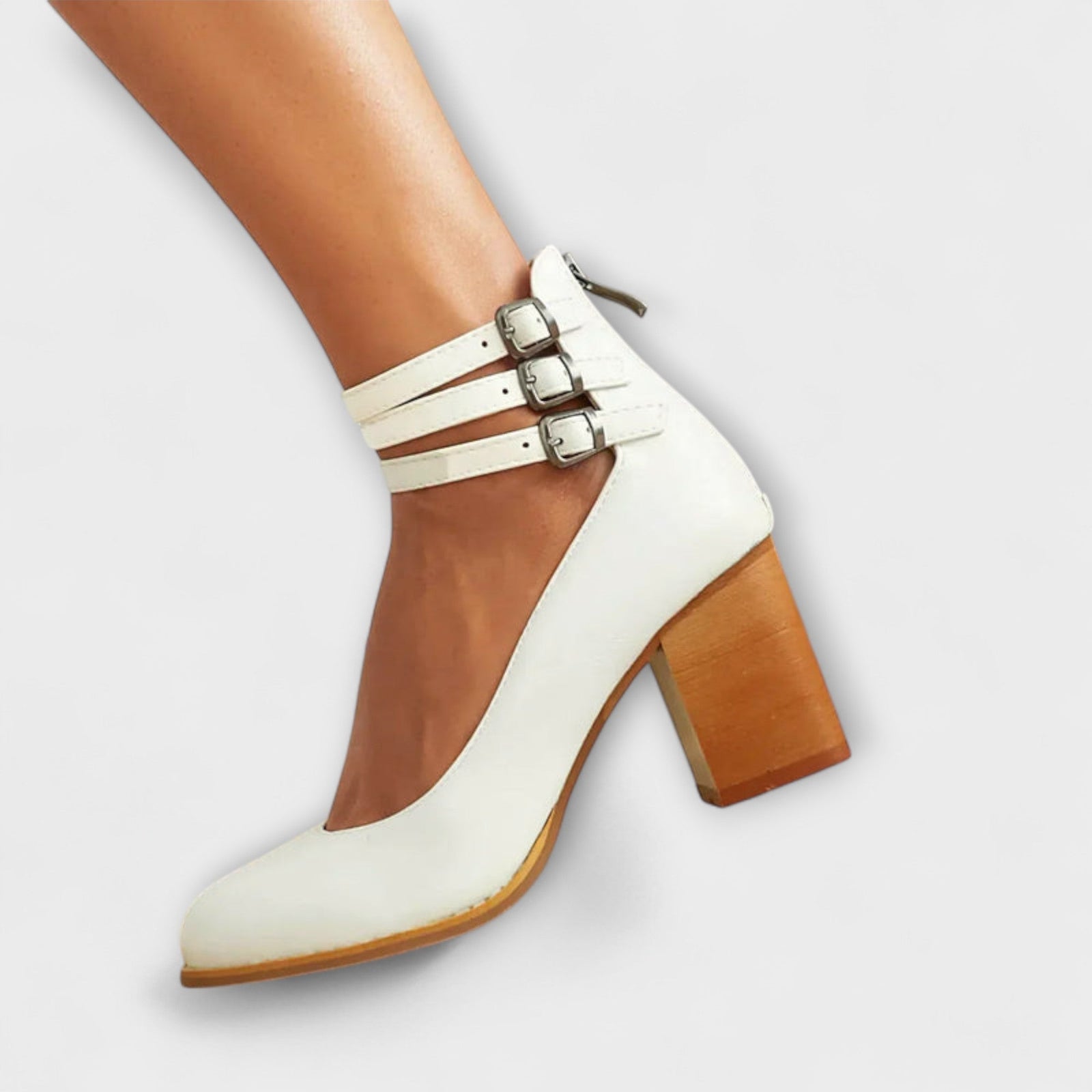 Dames Pumps met Enkelbandjes en Blokhak 5