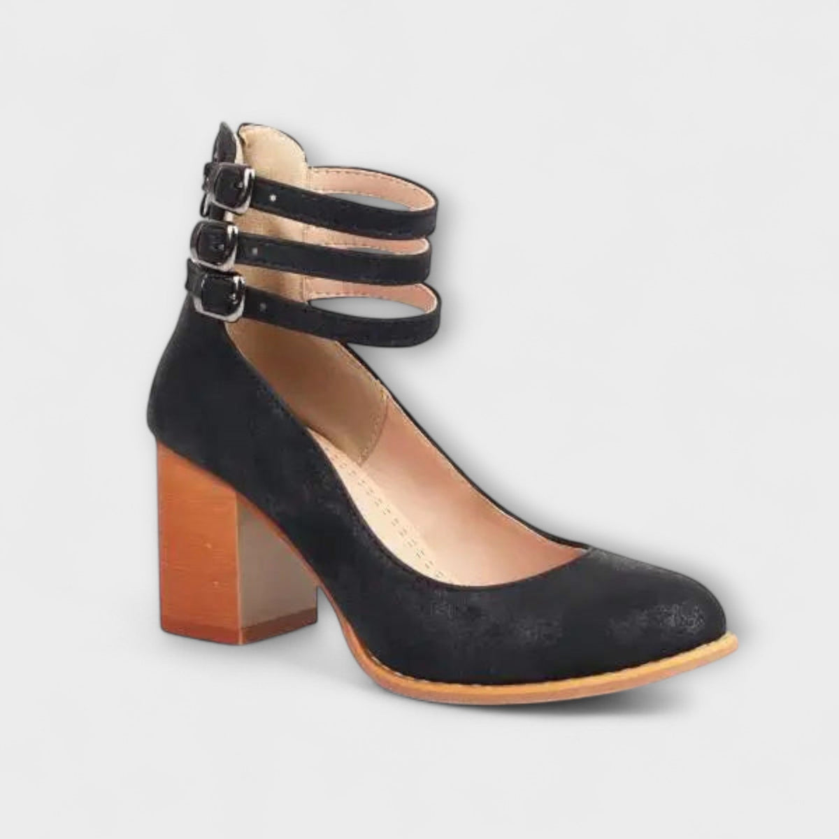Dames Pumps met Enkelbandjes en Blokhak 6