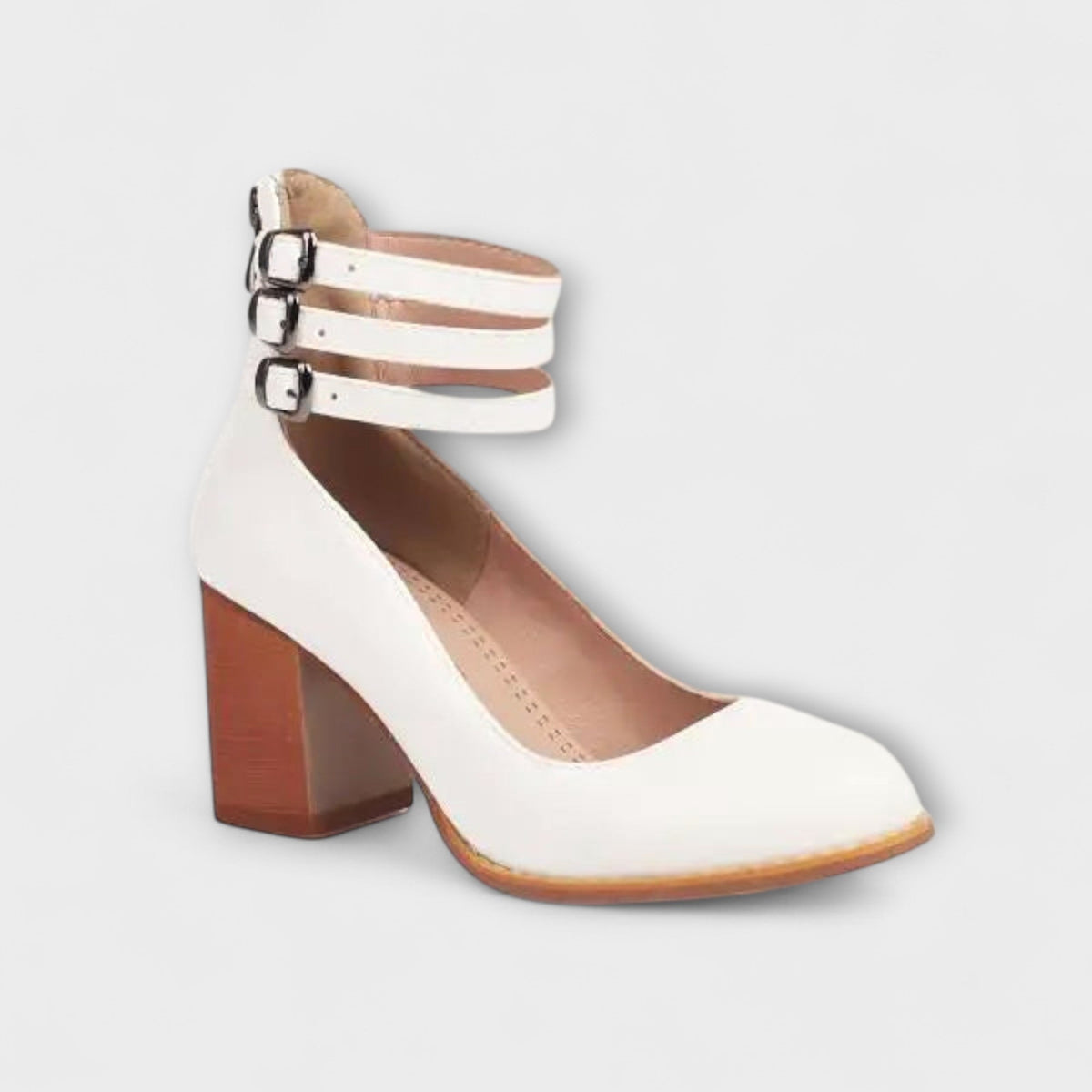 Dames Pumps met Enkelbandjes en Blokhak 7
