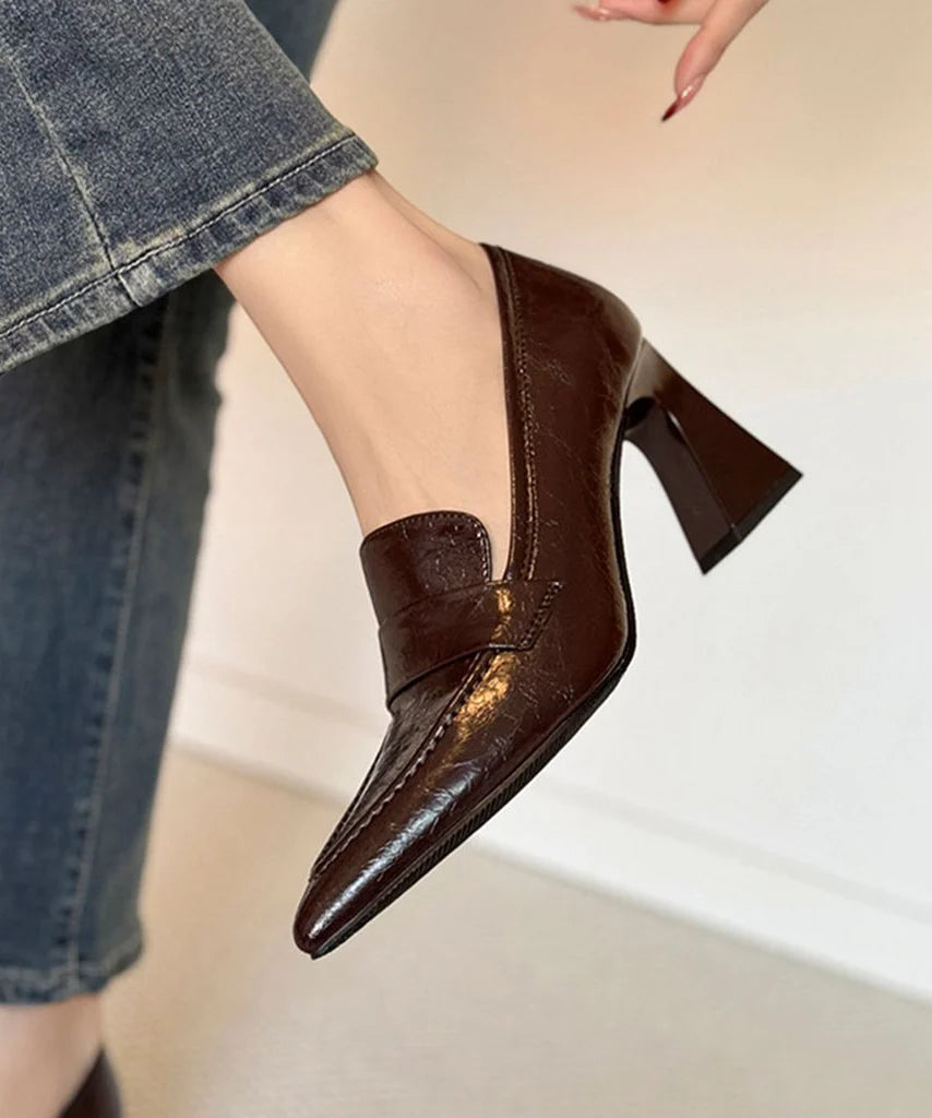 Dames Pumps met Spitse Neus en Stevige Hak 0
