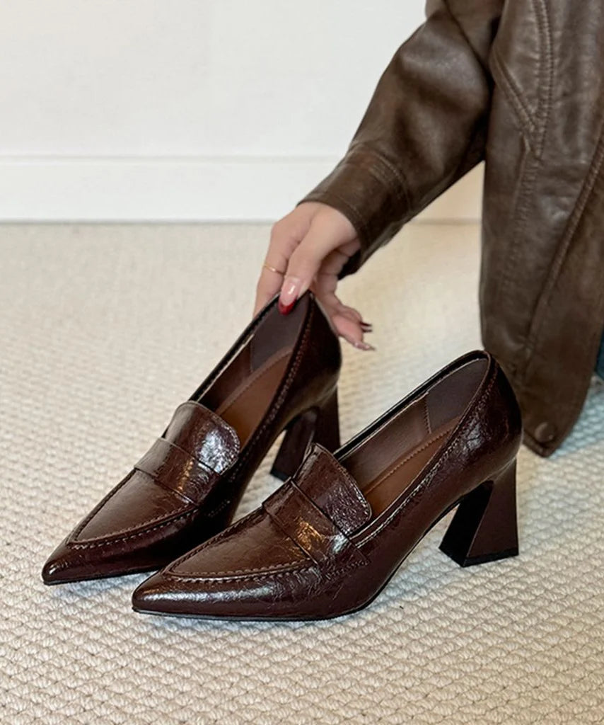 Dames Pumps met Spitse Neus en Stevige Hak 2