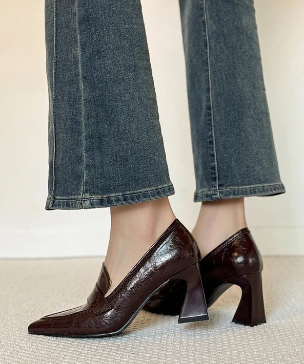 Dames Pumps met Spitse Neus en Stevige Hak 4