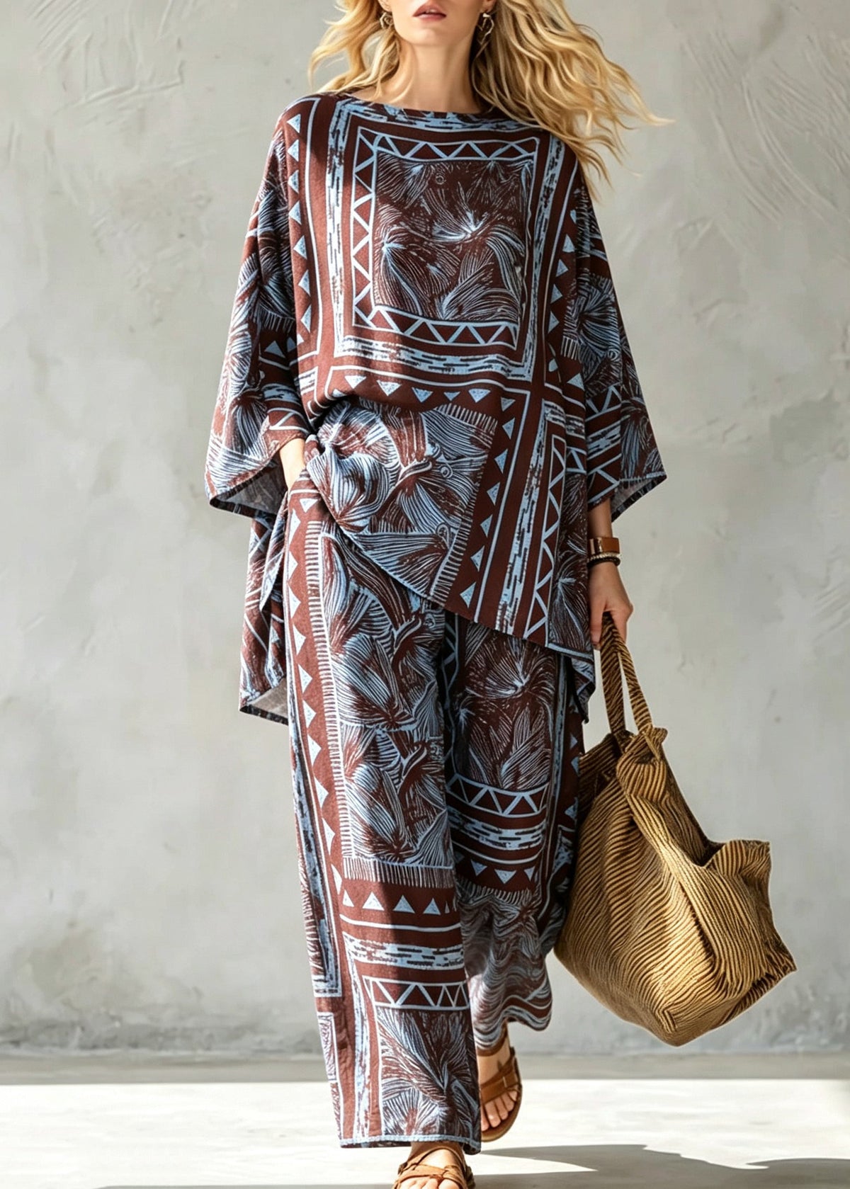 Dames Pyjama Set Met O-hals en Print Voor Zomerse Nachten 2