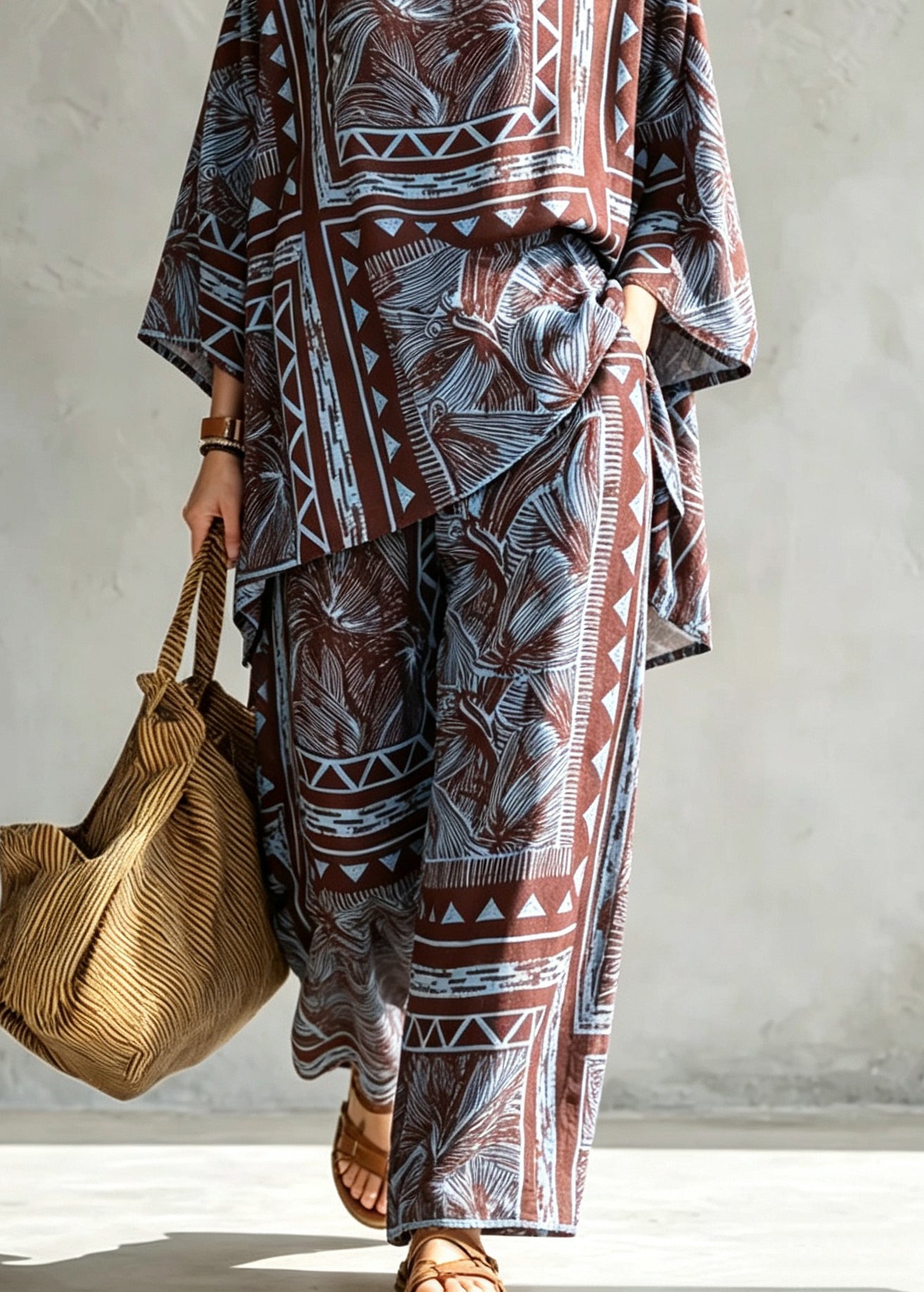 Dames Pyjama Set Met O-hals en Print Voor Zomerse Nachten 3