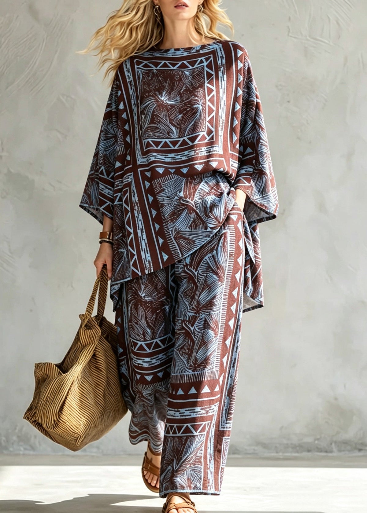 Dames Pyjama Set Met O-hals en Print Voor Zomerse Nachten 4
