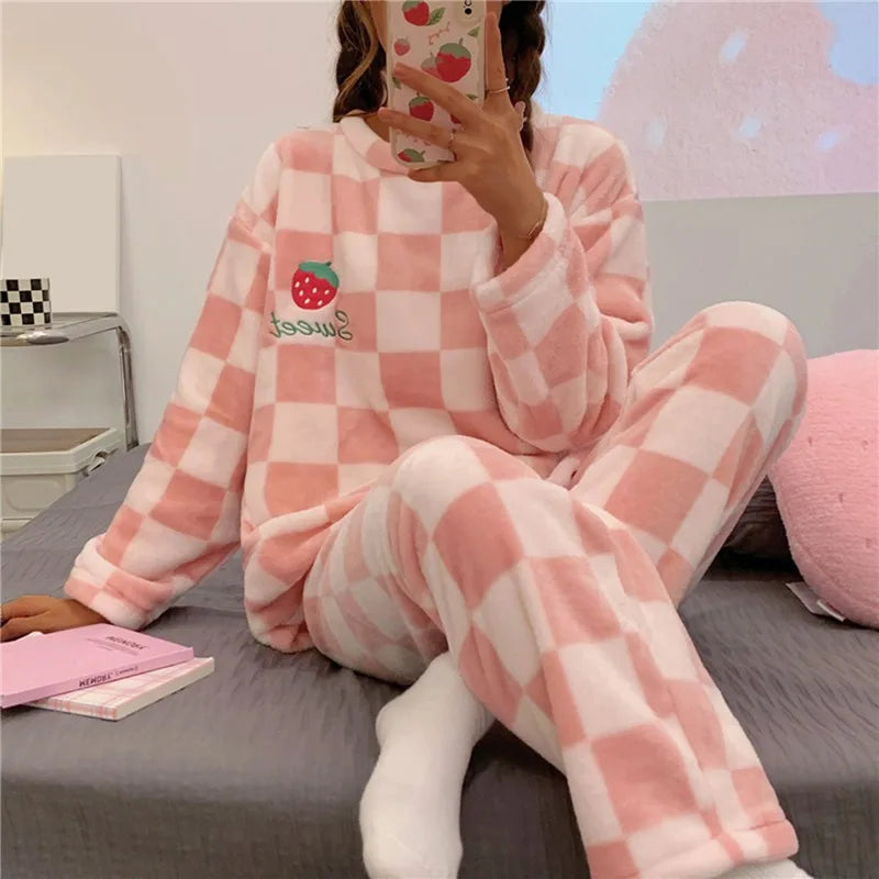 Dames Pyjama Set Zacht Katoen Comfortabel Elegante Pasvorm 4