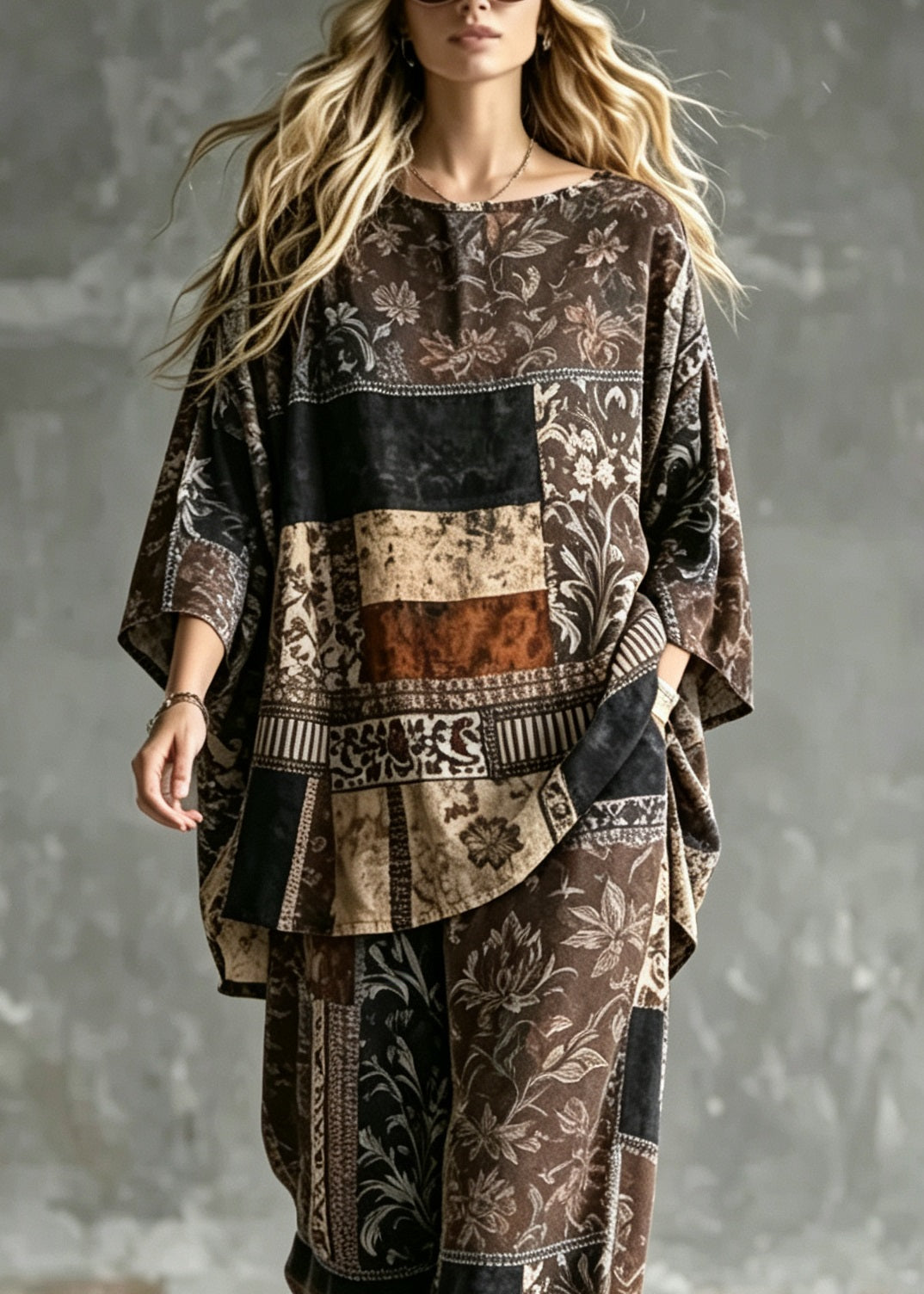 Dames Pyjama Set met O-hals en Print Comfortabel 1