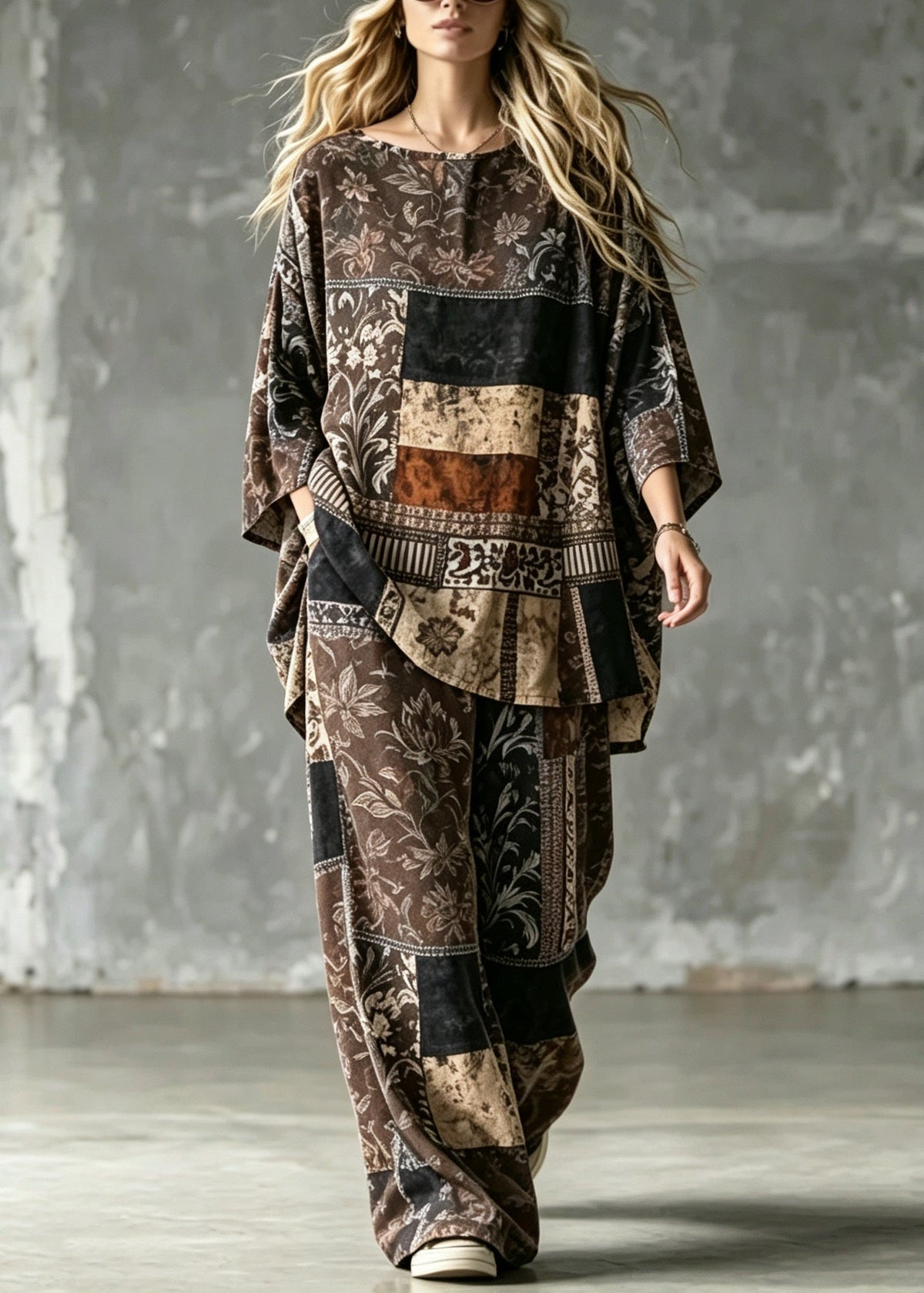 Dames Pyjama Set met O-hals en Print Comfortabel 2