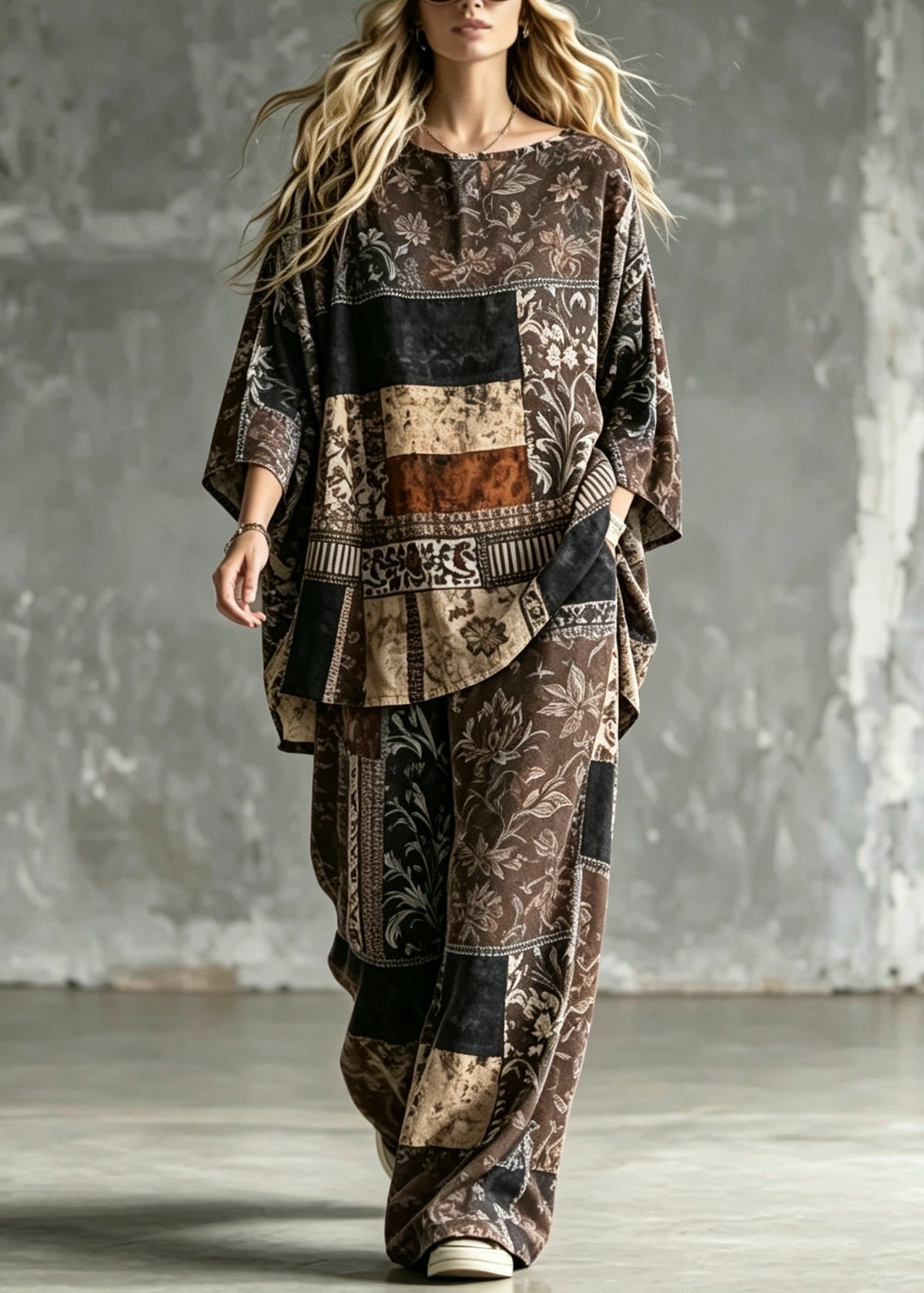 Dames Pyjama Set met O-hals en Print Comfortabel 4