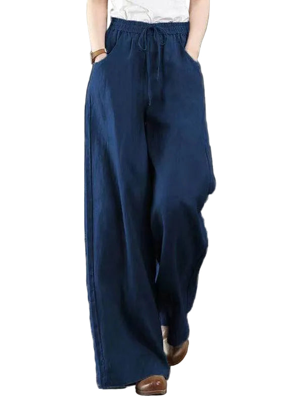 Dames Rechte Broek Met Tailleband En Zakken 0