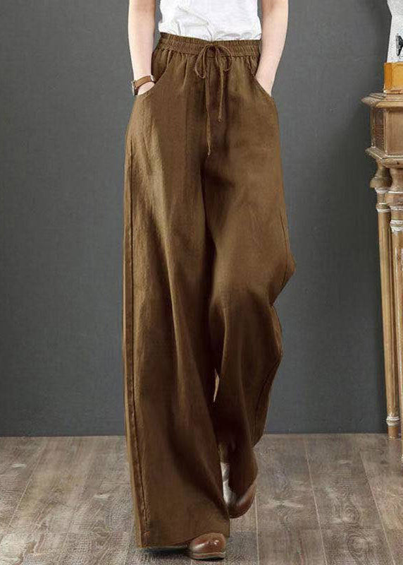 Dames Rechte Broek Met Tailleband En Zakken 1