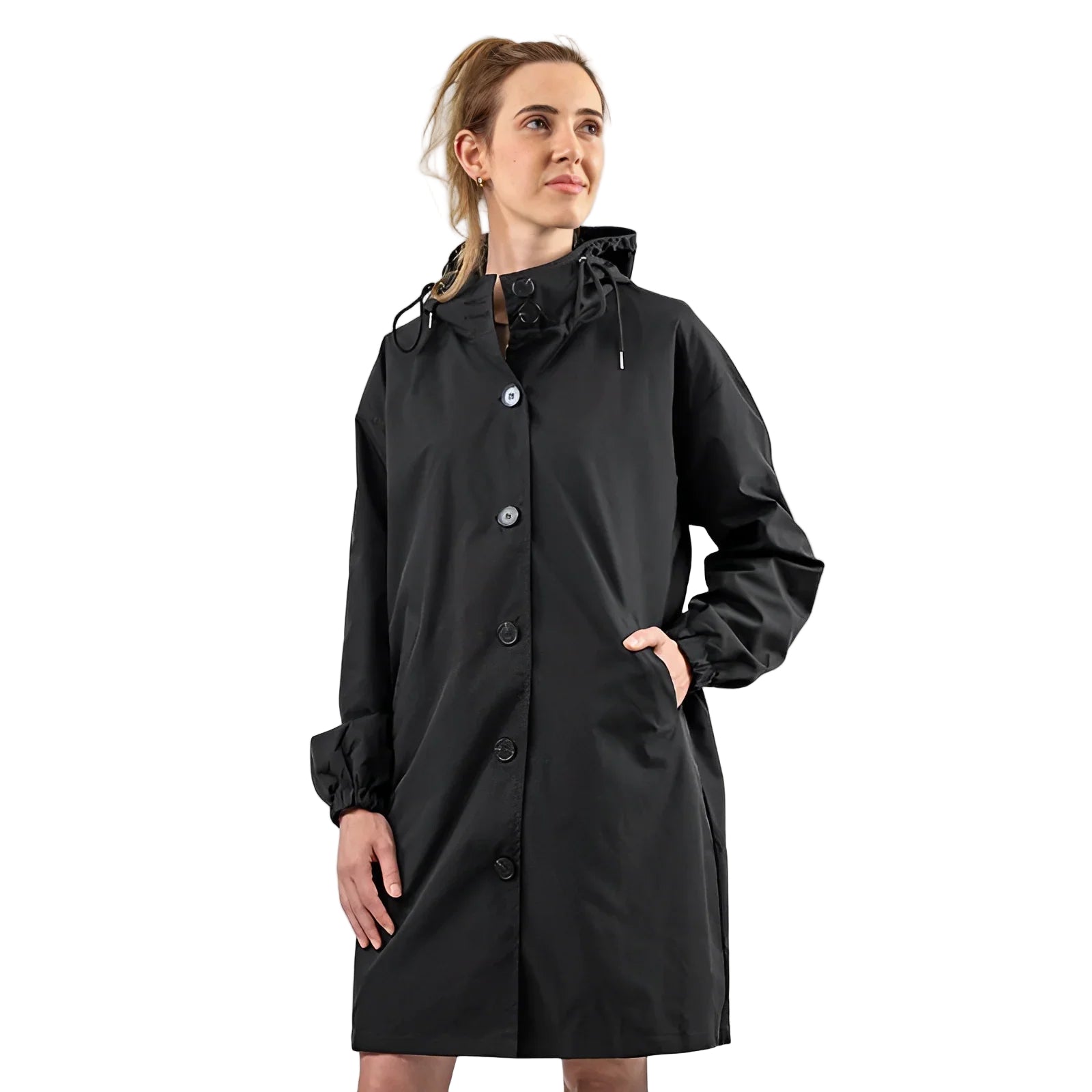 Dames Regenjas met Capuchon en Waterdichte Bescherming 0