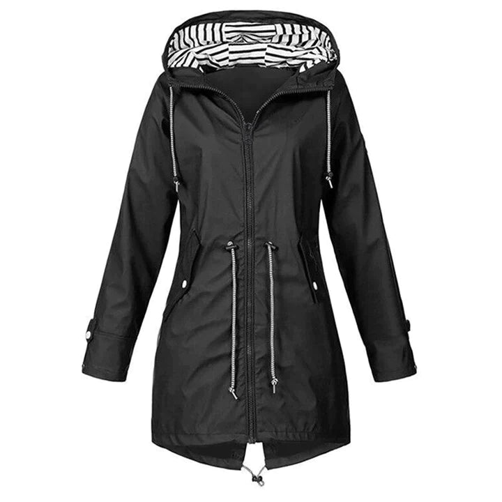 Dames Regnjack met Verstelbare Taille en Tweewegluiting 0