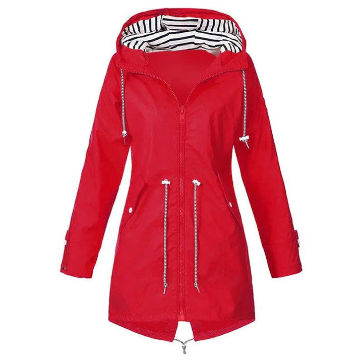 Dames Regnjack met Verstelbare Taille en Tweewegluiting 1