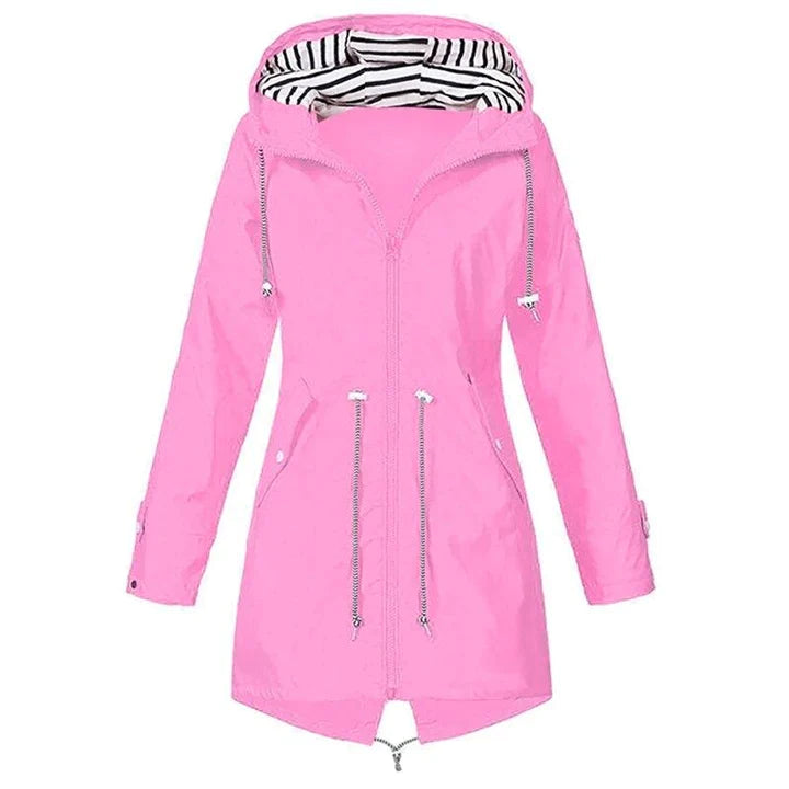 Dames Regnjack met Verstelbare Taille en Tweewegluiting 4