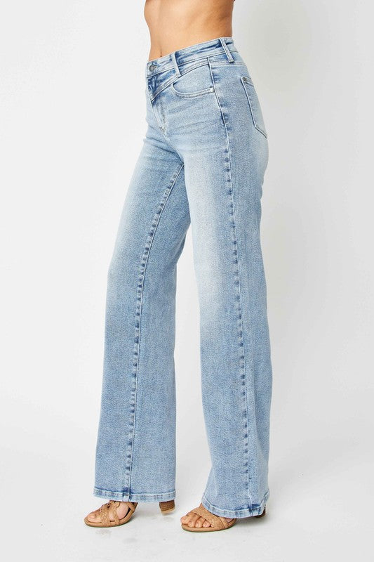 Dames Retro Jeans Hoge Taille Medium Denim 4