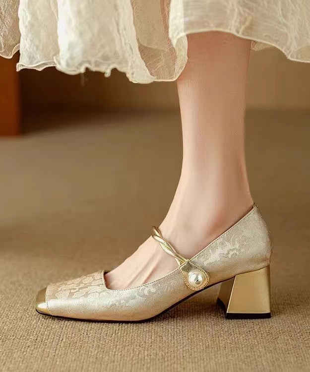 Dames Retro Loafers met Dikke Hak 1