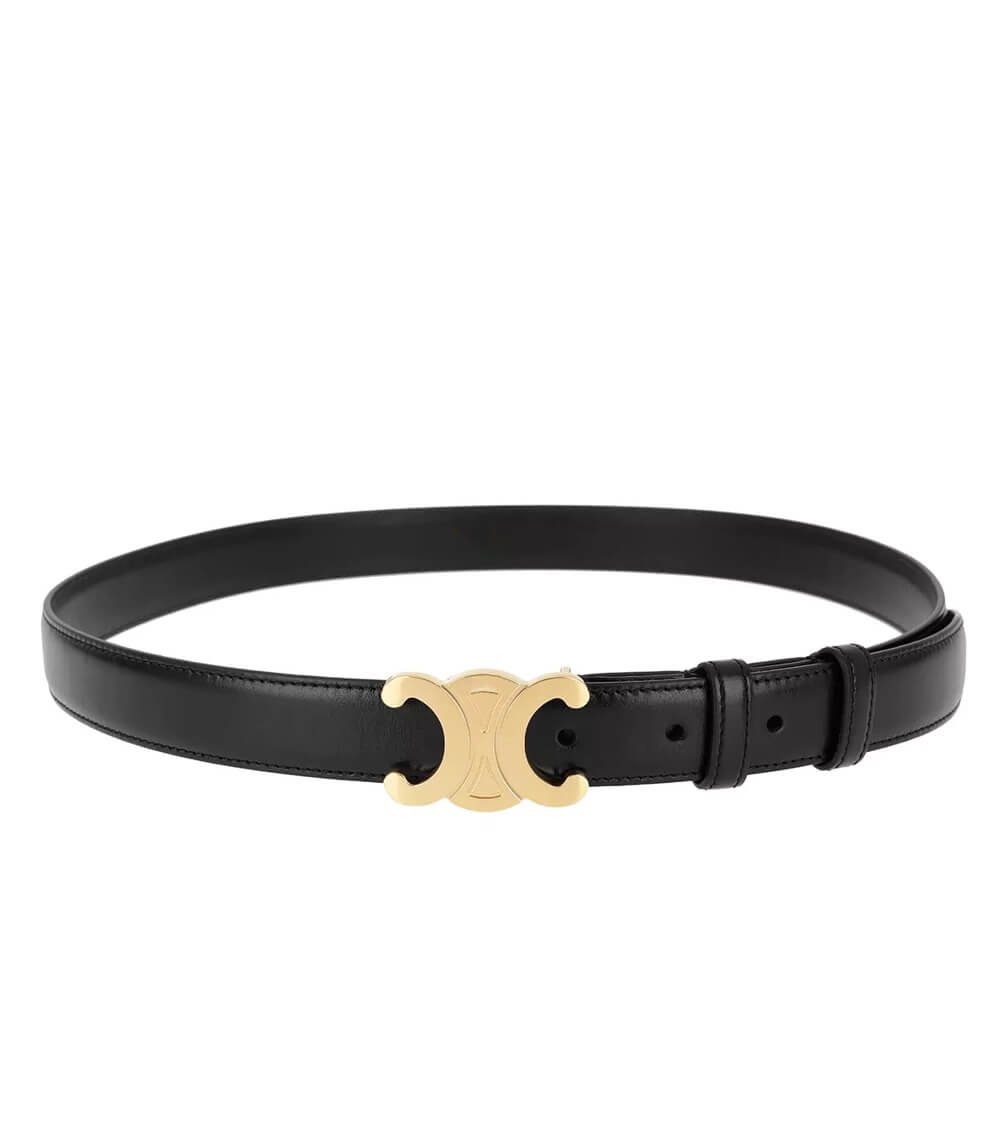 Dames Riem Zwart Leren Band met Gouden Gesp Verstelbaar Casual Formeel 0