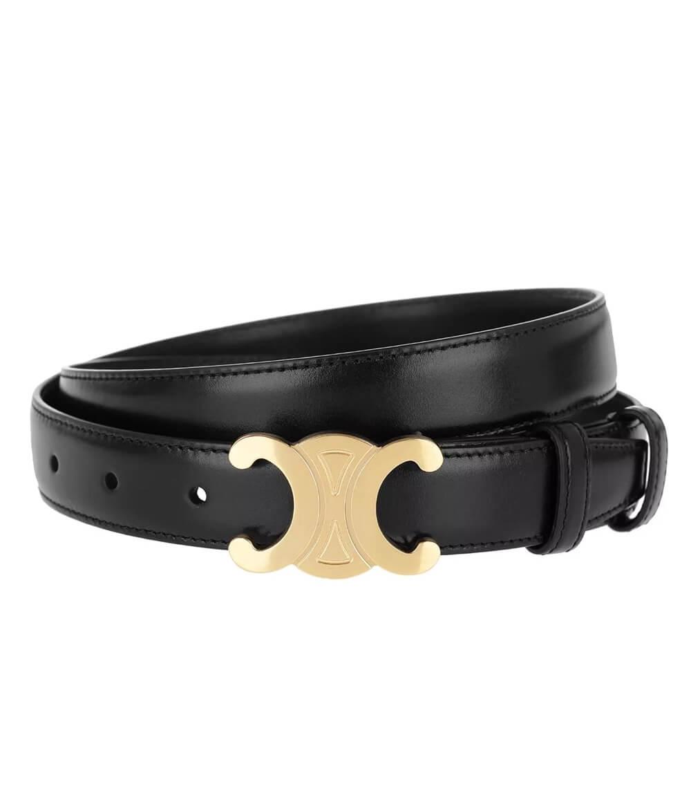 Dames Riem Zwart Leren Band met Gouden Gesp Verstelbaar Casual Formeel 1
