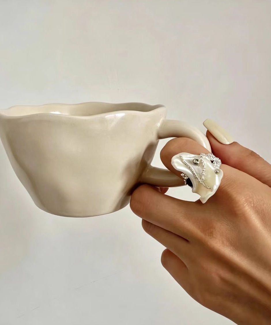 Dames Ring Asymmetrisch Met Zeeschelp Design 1