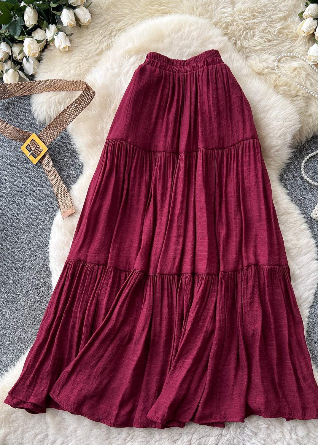 Dames Rok Gerimpeld Met Elastische Taille 1