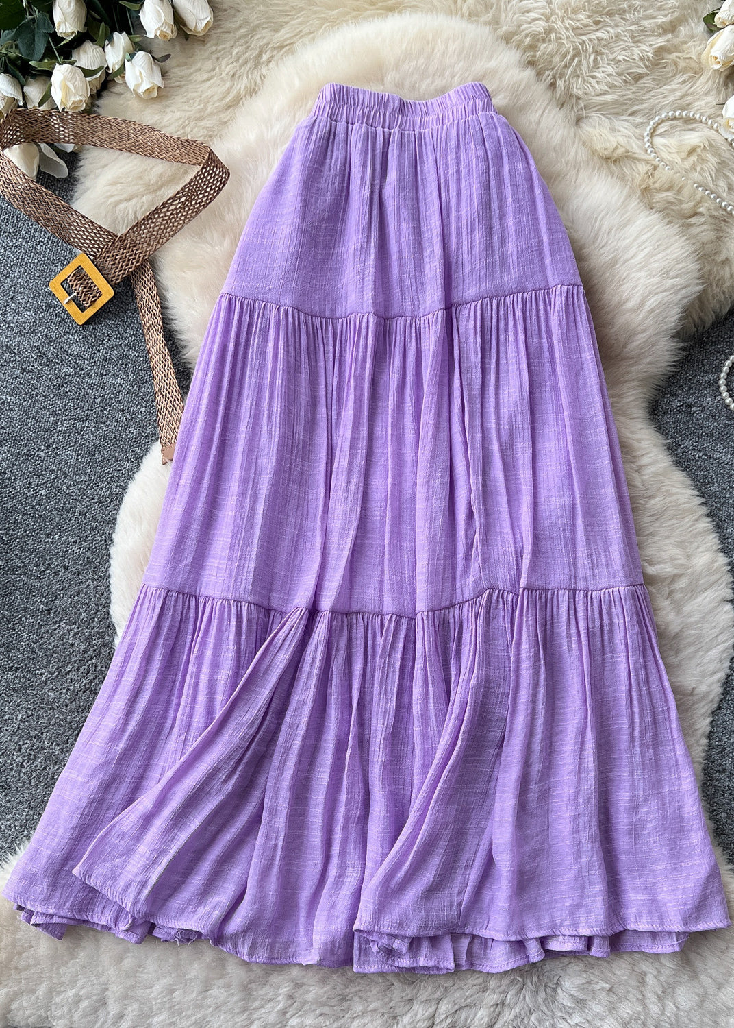 Dames Rok Gerimpeld Met Elastische Taille 2