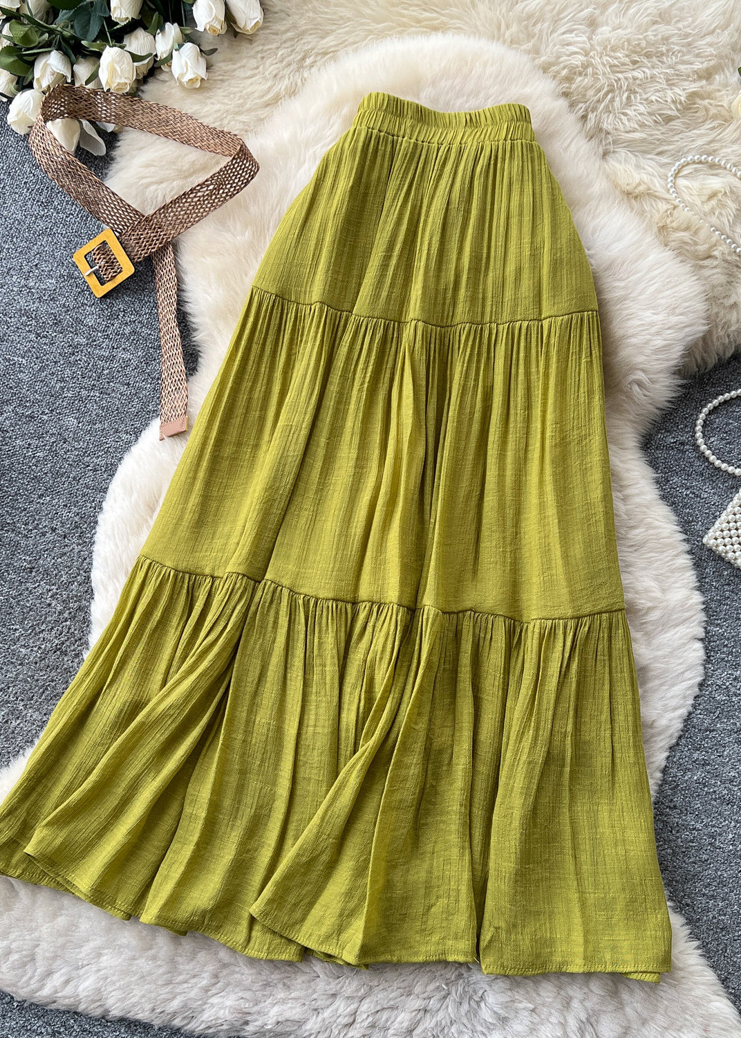 Dames Rok Gerimpeld Met Elastische Taille 3