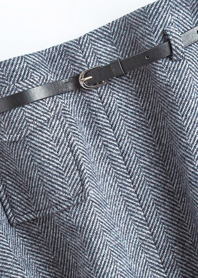 Dames Rok Hoge Taille A-Lijn Knielengte in Donkergrijs 2