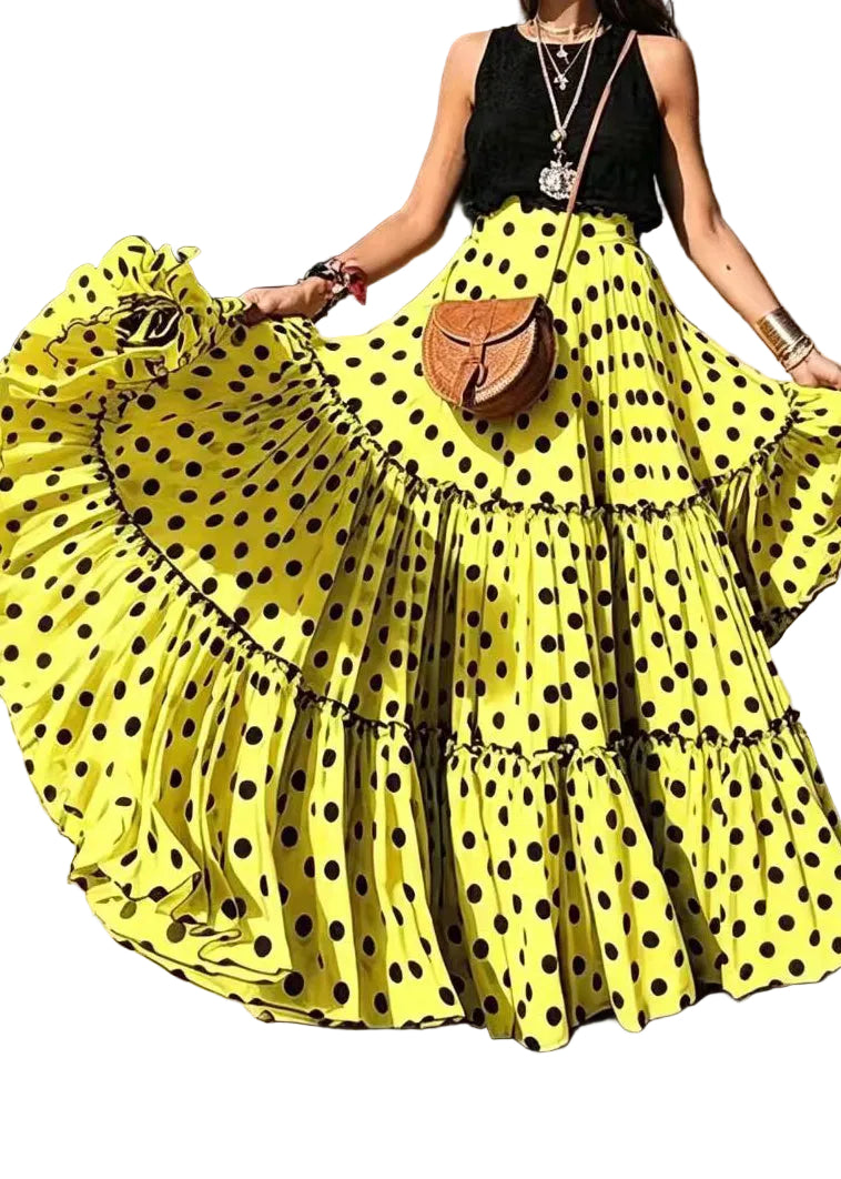 Dames Rok Losse Stippen Ruches Zomerstijl 0