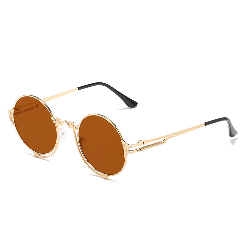 Dames Ronde Zonnebril Metalen Vintage Stijl 0