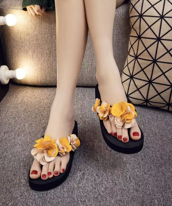 Dames Sandalen Bloem Motief Platform 0