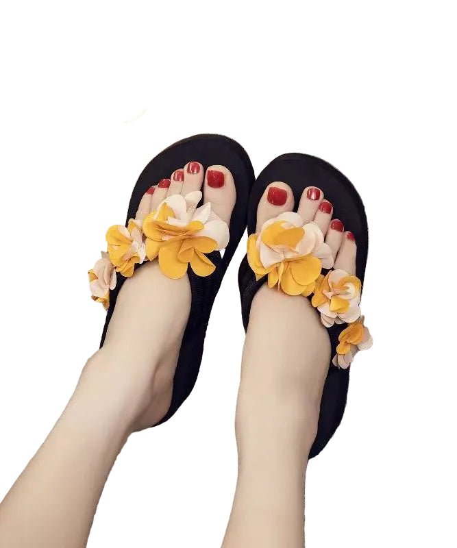 Dames Sandalen Bloem Motief Platform 3