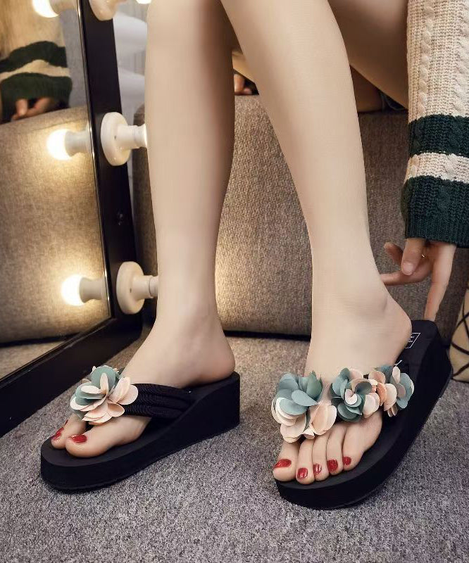 Dames Sandalen Bloem Motief Platform 4