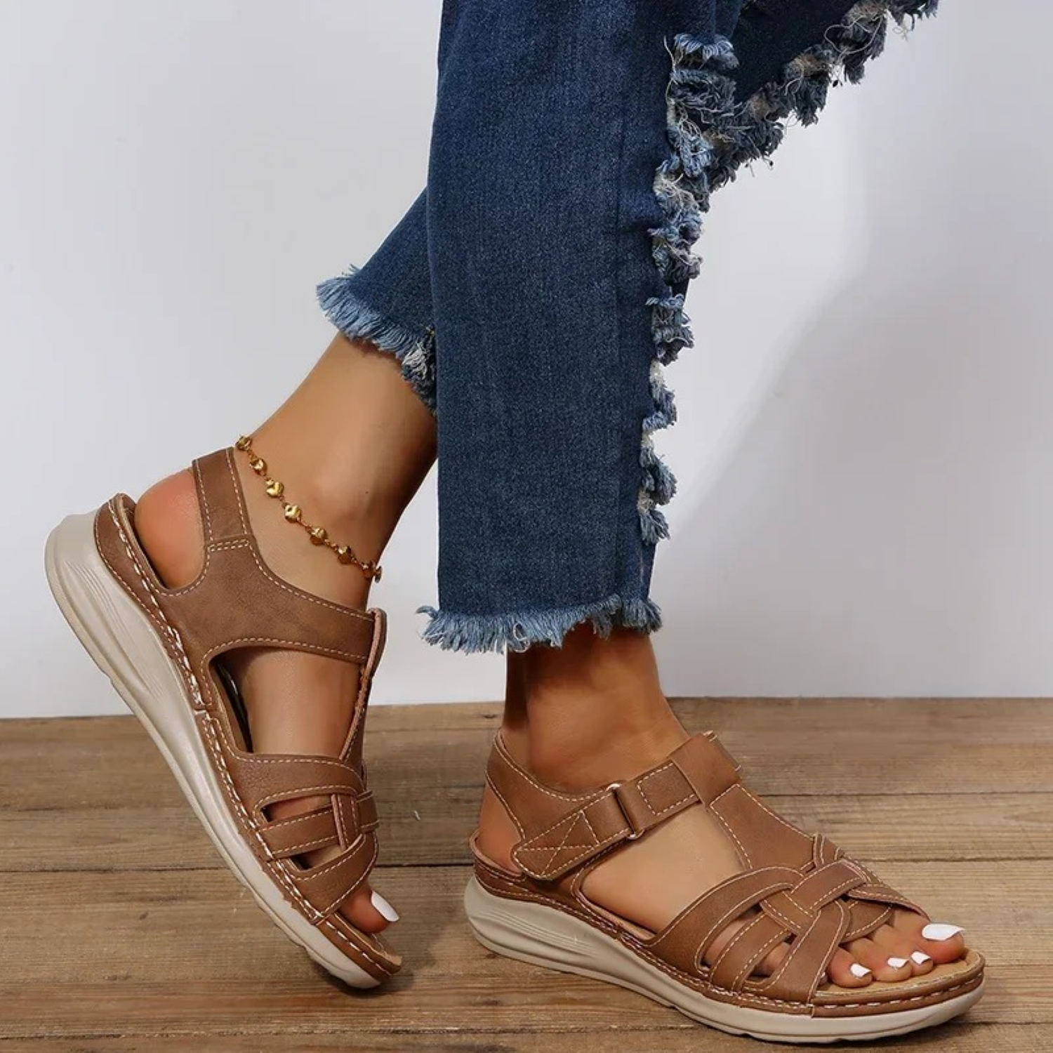 Dames Sandalen Comfortabel Met Brede Banden - Lichtgewicht Design Met Zachte Voetboogondersteuning 4