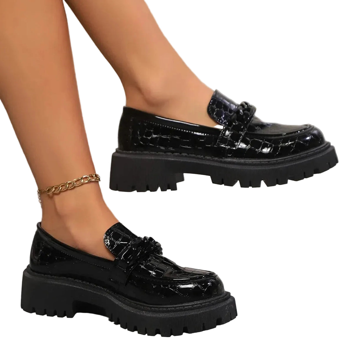 Dames Sandalen Krokodillentextuur Met Comfortabel Platform 0