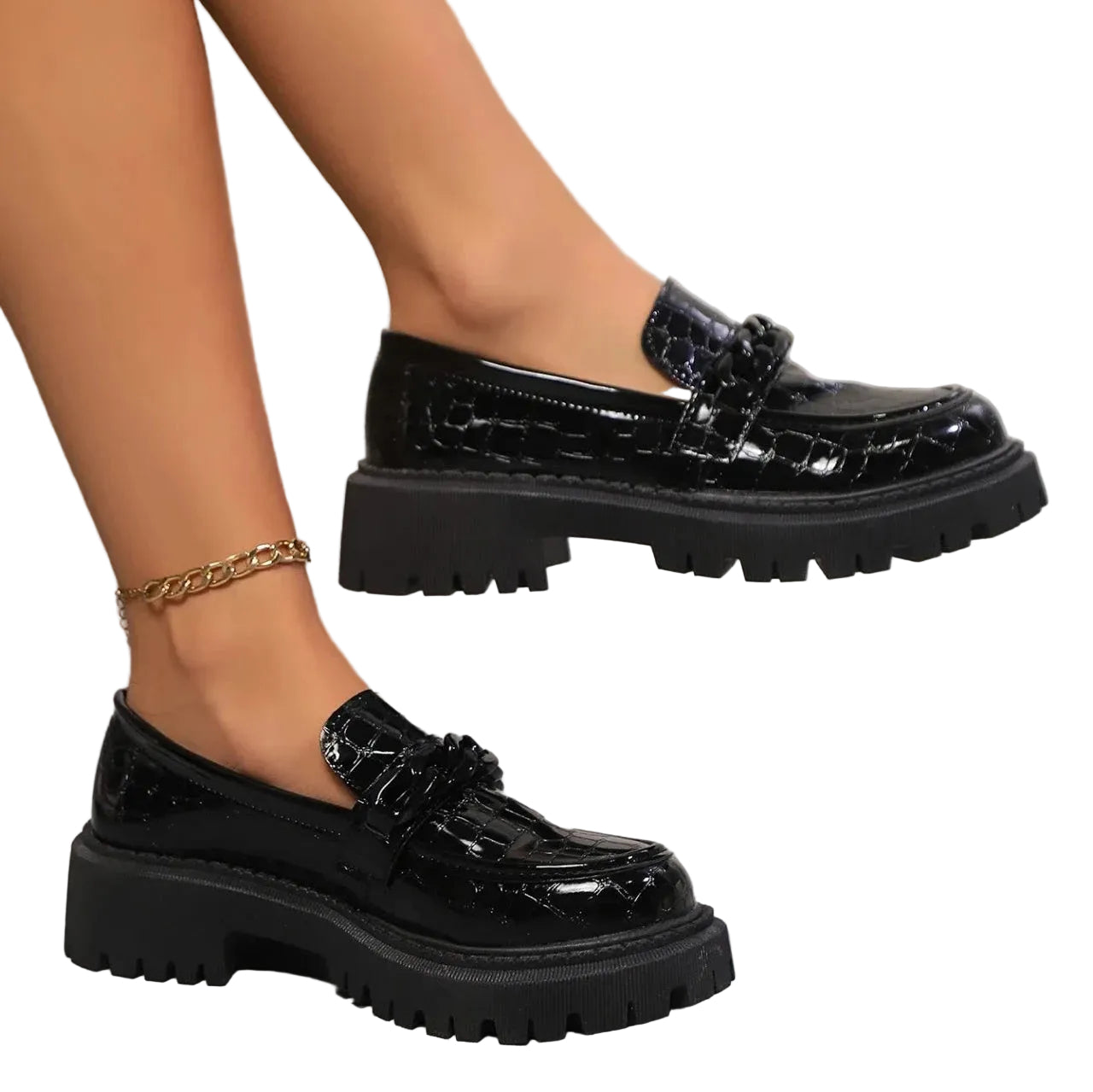 Dames Sandalen Krokodillentextuur Met Comfortabel Platform 0