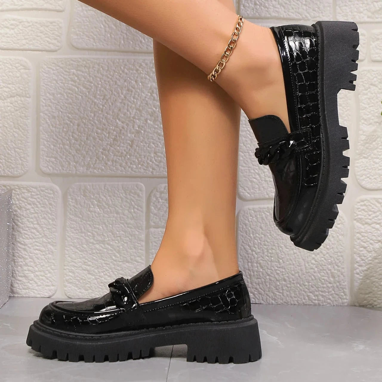 Dames Sandalen Krokodillentextuur Met Comfortabel Platform 2